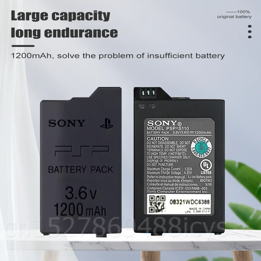 Литиевая аккумуляторная батарея SONY PSP-S110 3 6 В 1200 мАч для Sony PSP2000 PSP3000 PlayStation