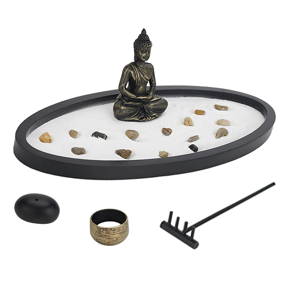 

Desktop Zen Statue with Base Meditating Statue Home Desktop Ornament