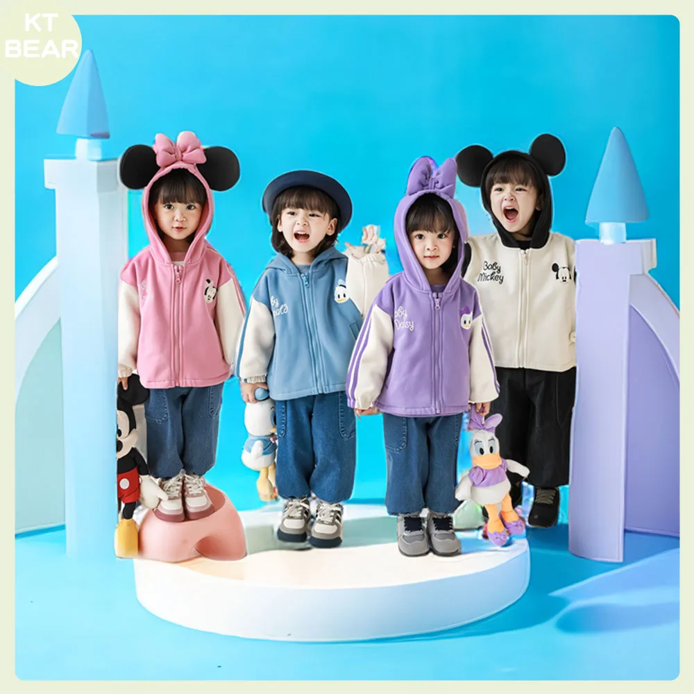 

Disney New Minnie Mouse Children's Coat Daisy Duck Outing Girls Jacket Clothes "don"donald Fauntleroy Duck Hooded Outwear 2023
