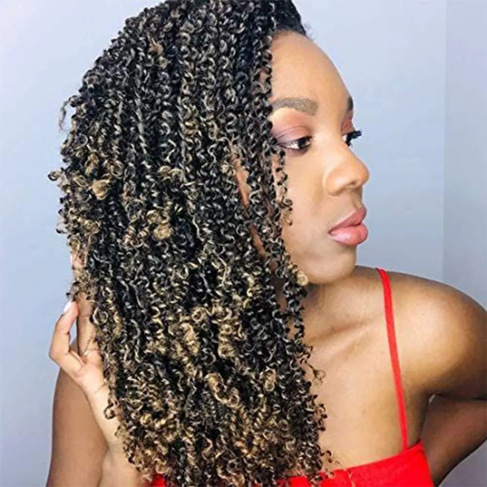 Bouncy Passion Twist Crochet Hair Afro Curl Braids 8 Inch