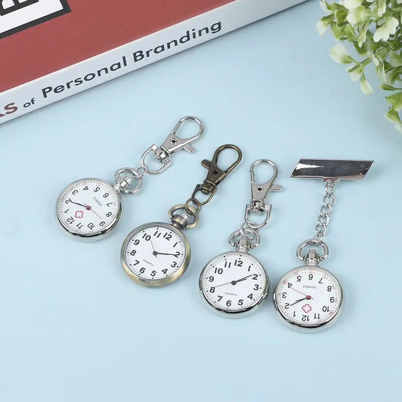 1pcs Retro Bronze Quartz Vintage Pocket Watch Movement Keychain Keyring Round Dial Key Chains Relogio Masculino |