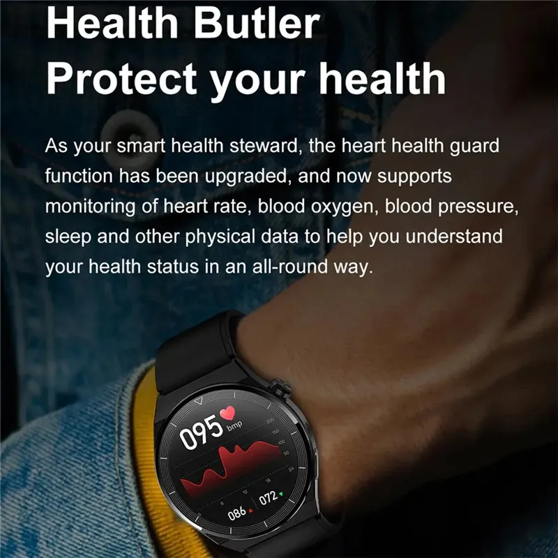 HK46 Smart Watch Bluetooth Call AI Voice Assistant NFC Music Control Wireless Charging Heart Rate Monitoring Sport Smartwatch