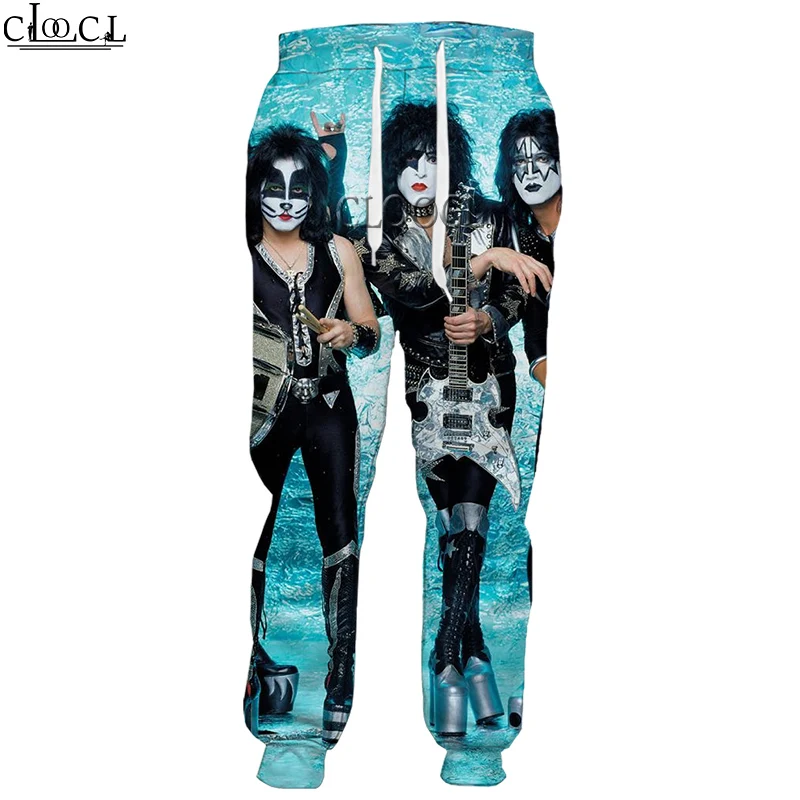 

HX 2021 New Hip Hop Rock Metal Kiss Band 3D Print Men Women Fashion Pants Unisex Casual Wild Harajuku Sweatpants Trousers