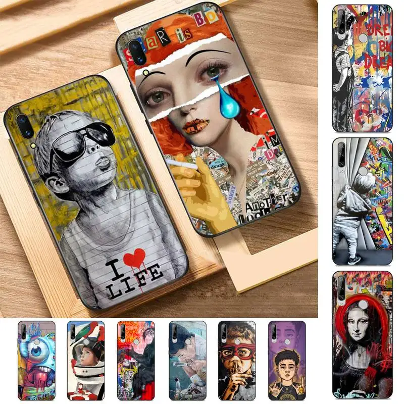 

Banksy Graffiti Art Phone Case for Huawei Y 6 9 7 5 8s prime 2019 2018 enjoy 7 plus
