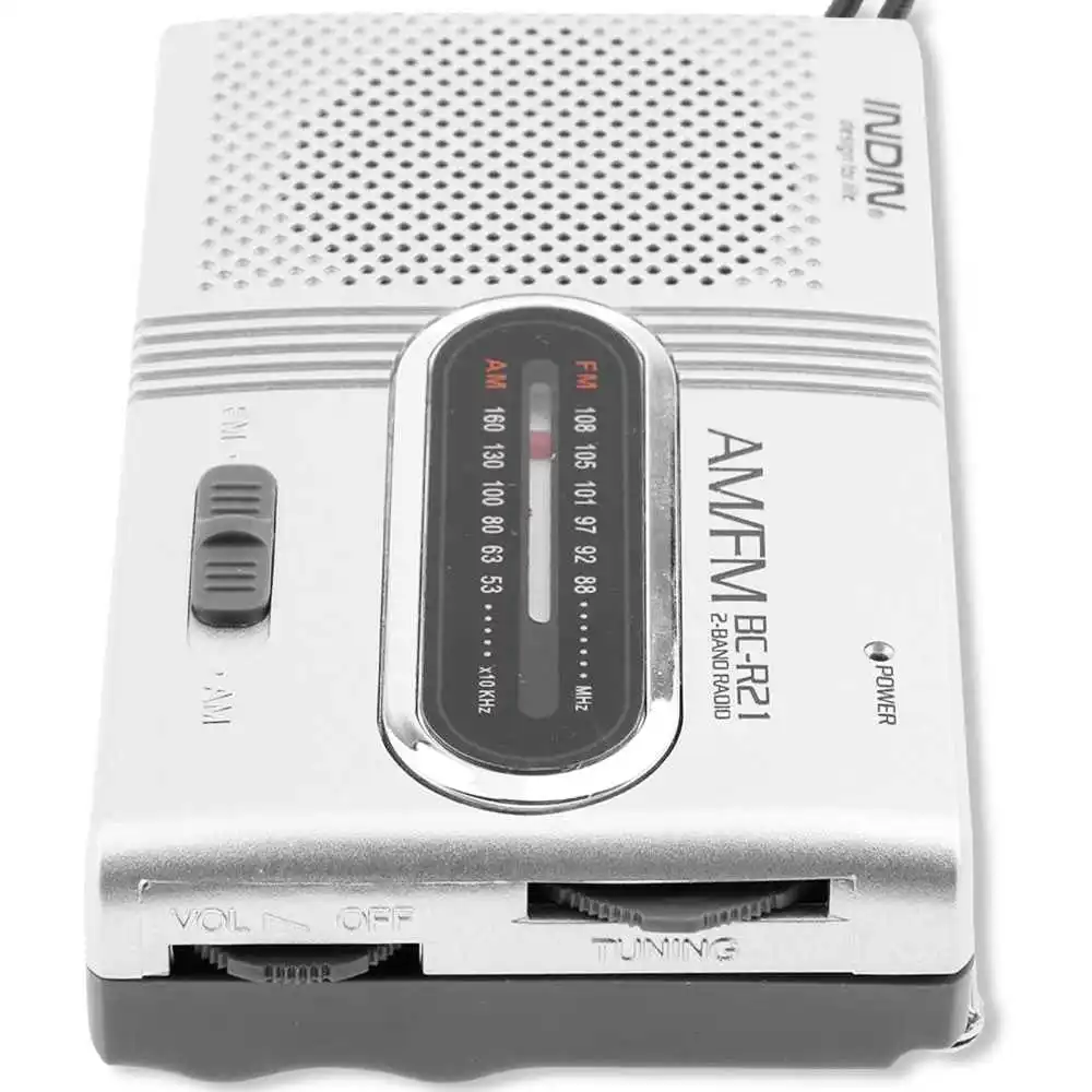 Портативное карманное радио FM/AM Band 3 5 мм AUX Mini Jack BC-R21 Silver |