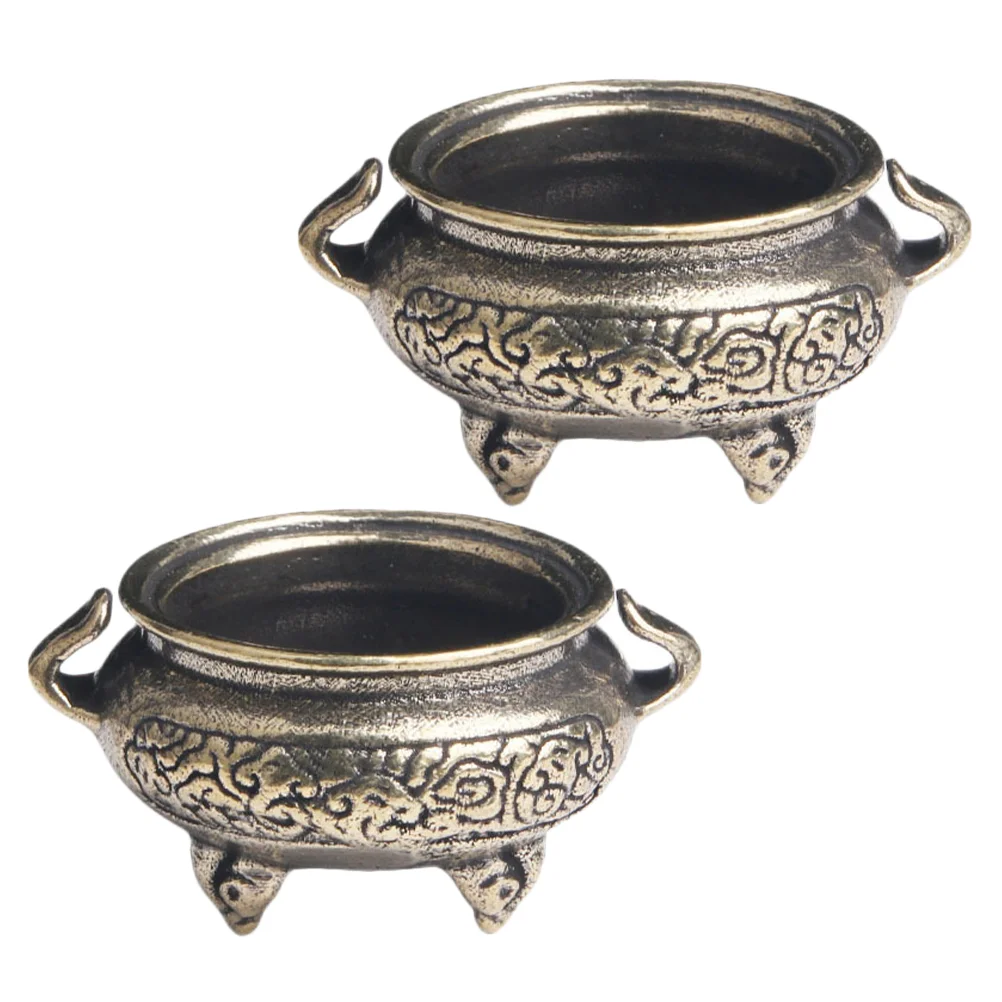 

Burner Holder Brass Censer Mini Bowl Ornament Cone Metal Tiny Fragrance Aroma Miniature Coil Ash Decor Home Decorative Arom