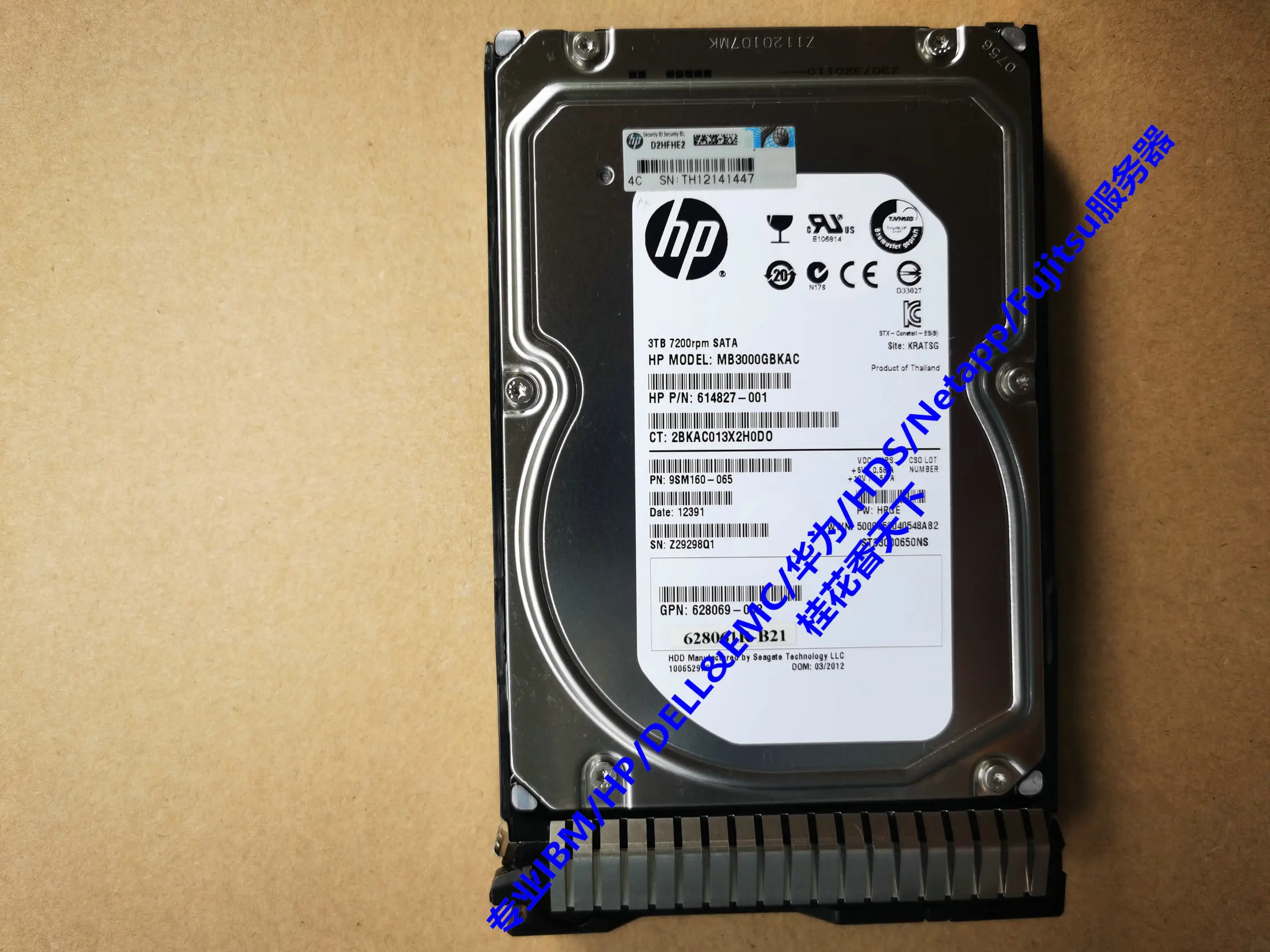 

628182-001 3 ТБ 7,2 K SATA 3,5 дюйма 628061-B21 серверный жесткий диск