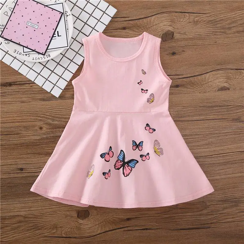 

Новинка 2022, летнее платье для девочек, однотонная хлопковая детская юбка, детская одежда, модная детская юбка для девочек, повседневное детс...