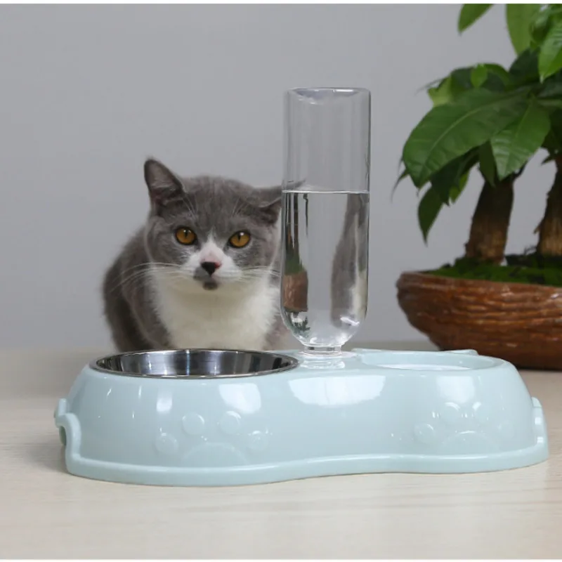 

Автоматическая пополняющая миска для кошек, кормушка из нержавеющей стали для кошек, раздельная двойная миска для кошек, дизайнерская миск...