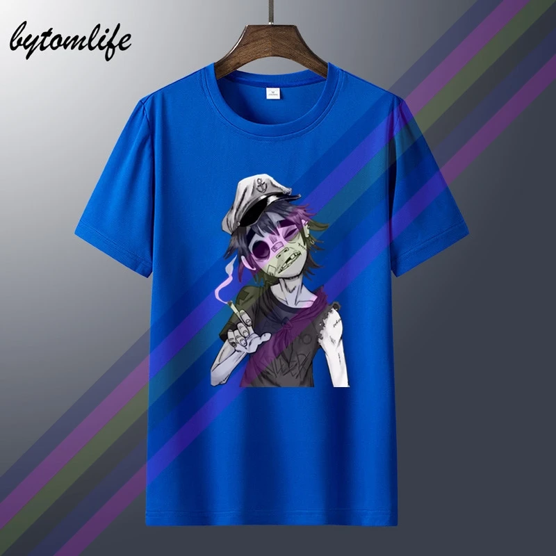 Модная футболка рок-группы Gorillaz с круглым вырезом и коротким рукавом |