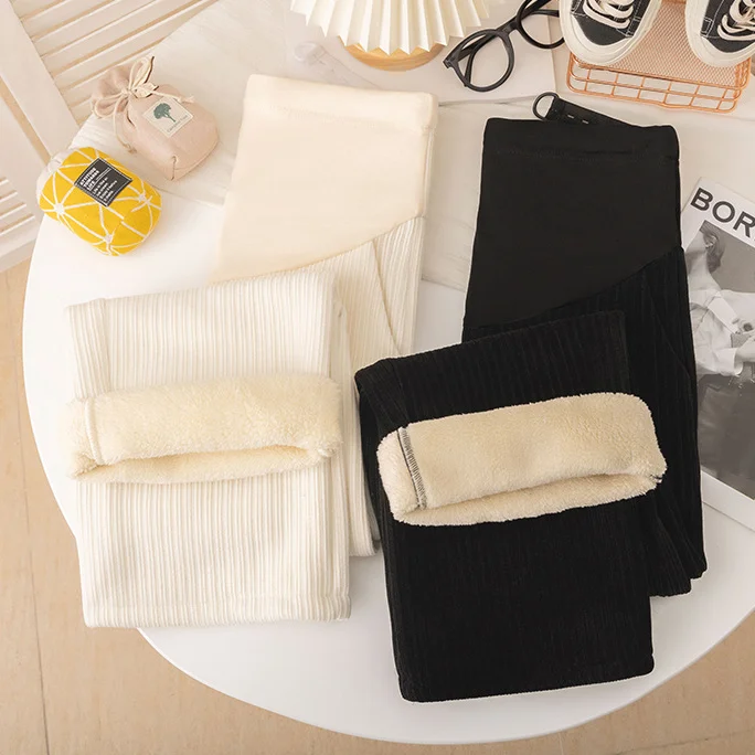 

Good quality autumn loose pregnant women trousers fashion thick loose leisure suit pants sith pockets maternity straight pants