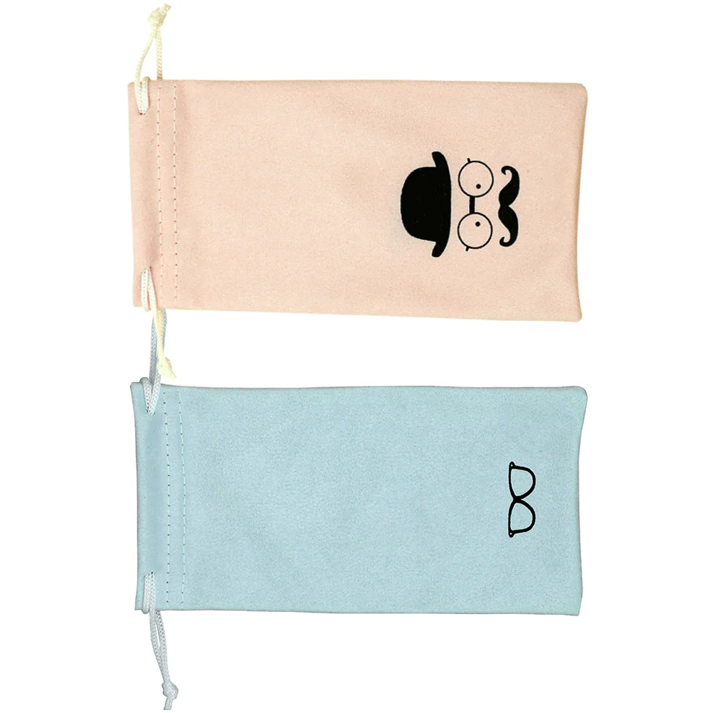 

2 Pcs Felt Glasses Bag Women's Organizer Traveling Soft Spectacle Cases Fiber Suede Eyeglass