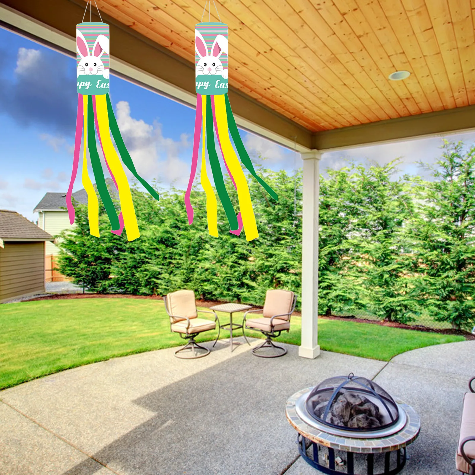 Счастливая Пасха ветрозащитные носки наружные Подвески садовые с длинными