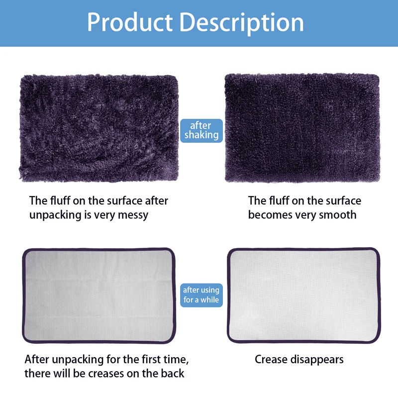 

Gray Bathroom Rugs, 24"×60" Absorbent Shaggy Shower Mat, Microfiber Bath Mats for Bathroom, Luxury Bathroom Floor Mats Rubber B
