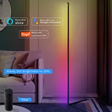 모던 LED 플로어 램프, RGB 북유럽 플로어 램프, 거실 실내 RGB 분위기 플로어 라이트, 침실 장식용 스탠딩 램프
