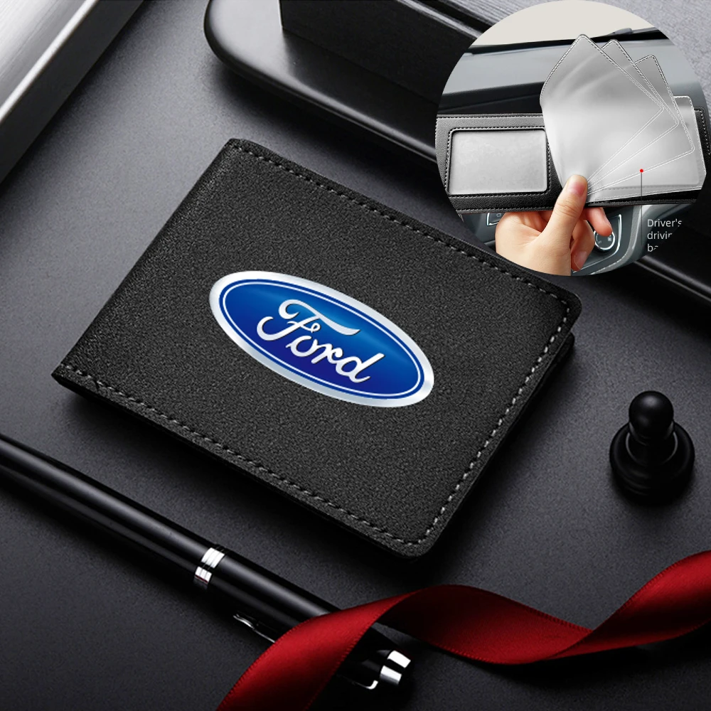 

Auto Driving Documents Case Cover Car Leather Credit Card Holder Driver License Bag For Ford Mk2 Mk3 Mk4 Mk5 Fiesta Focus