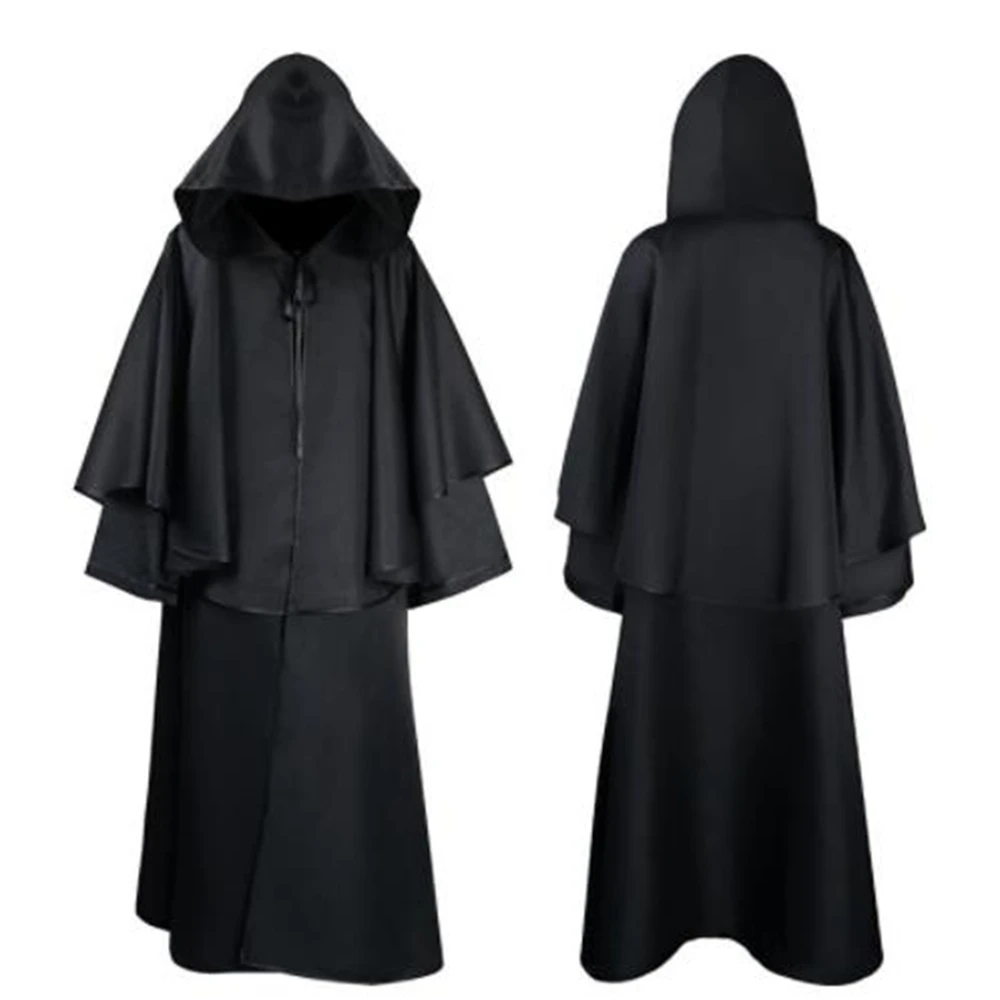 

Wizard Hooded Cosplay Demon Medieval Robe Cloak Suit Carnival Slayer Gothic Zipper Cosplay Men Women Loose Long Sleeve Monk