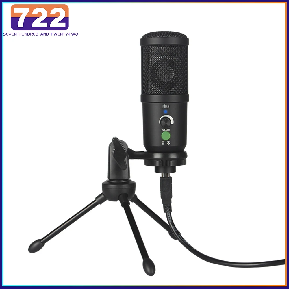 

Metal USB Condenser Recording Microphone Mic For Laptop Windows Cardioid Studio Recording Vocals Voice Gaming Streaming Computer