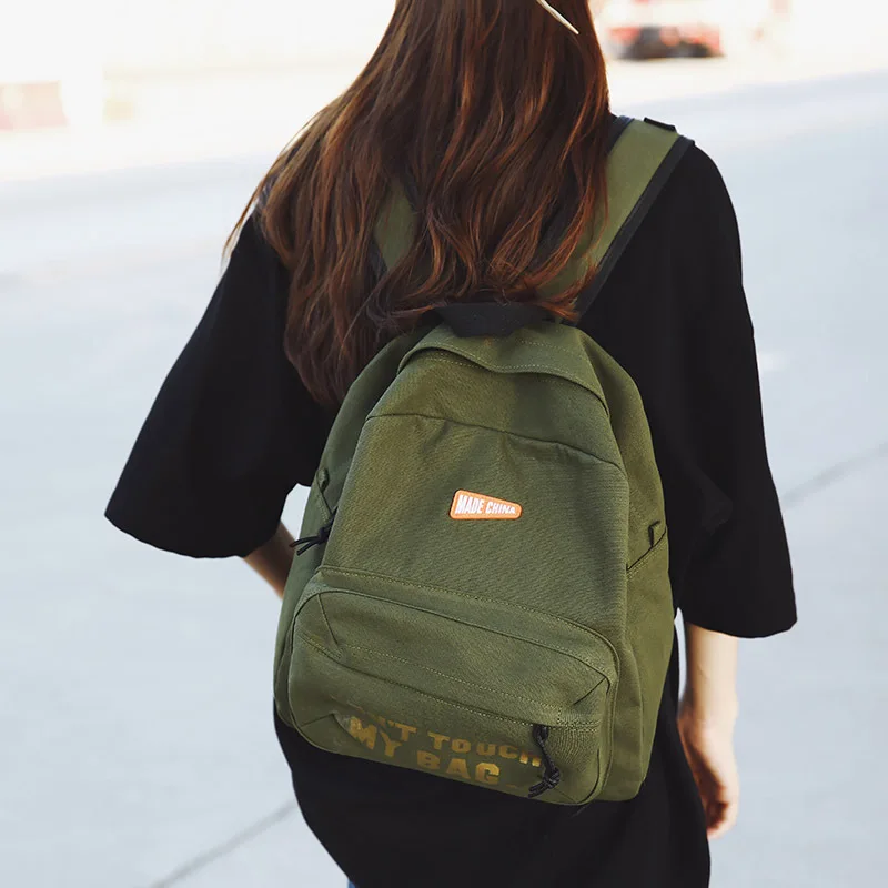 

Fashion Backpacks Letter Large Capacity School Bag Quality Canvas Rucksack Teenage Girl Shoulder Travel Bag Retro Student Bags