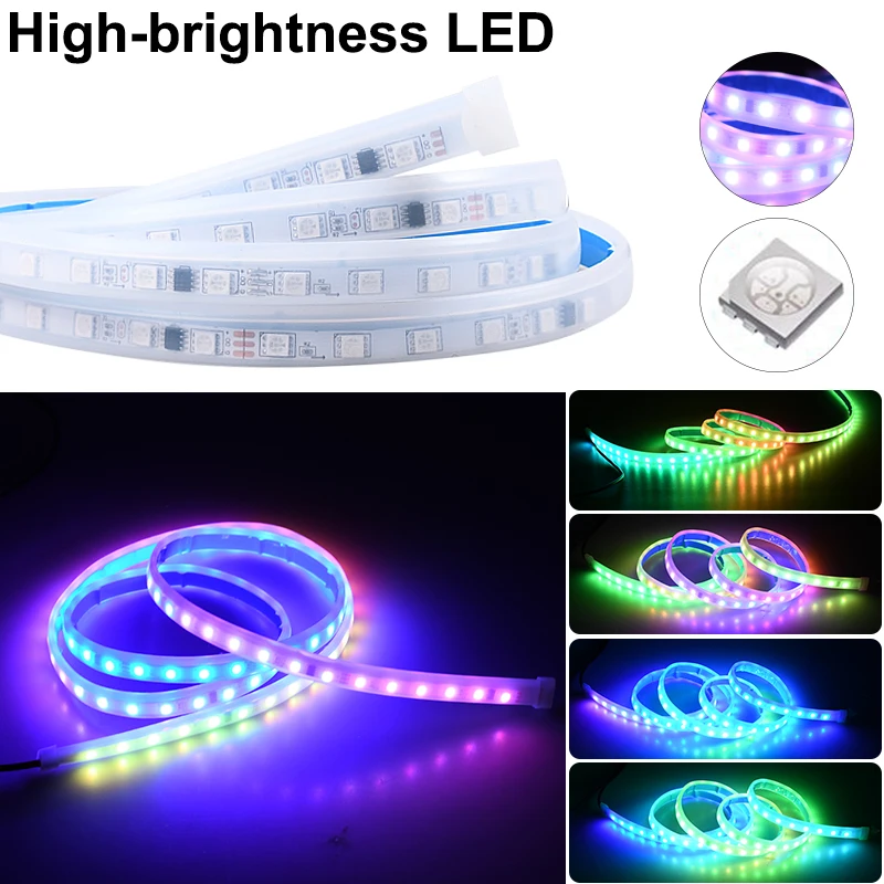 

For Led Kap Mobil Strip Lampu Simponi Aplikasi Kontrol Suara Lampu Sekitar Dekoratif Dimodifikasi Lampu AC Berlari Siang Hari