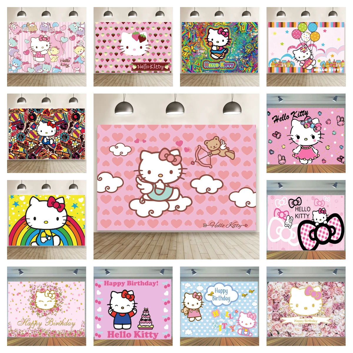 

Розовый комикс Кот фон девочка детский день рождения украшение Баннер фотография Фон Фотостудия