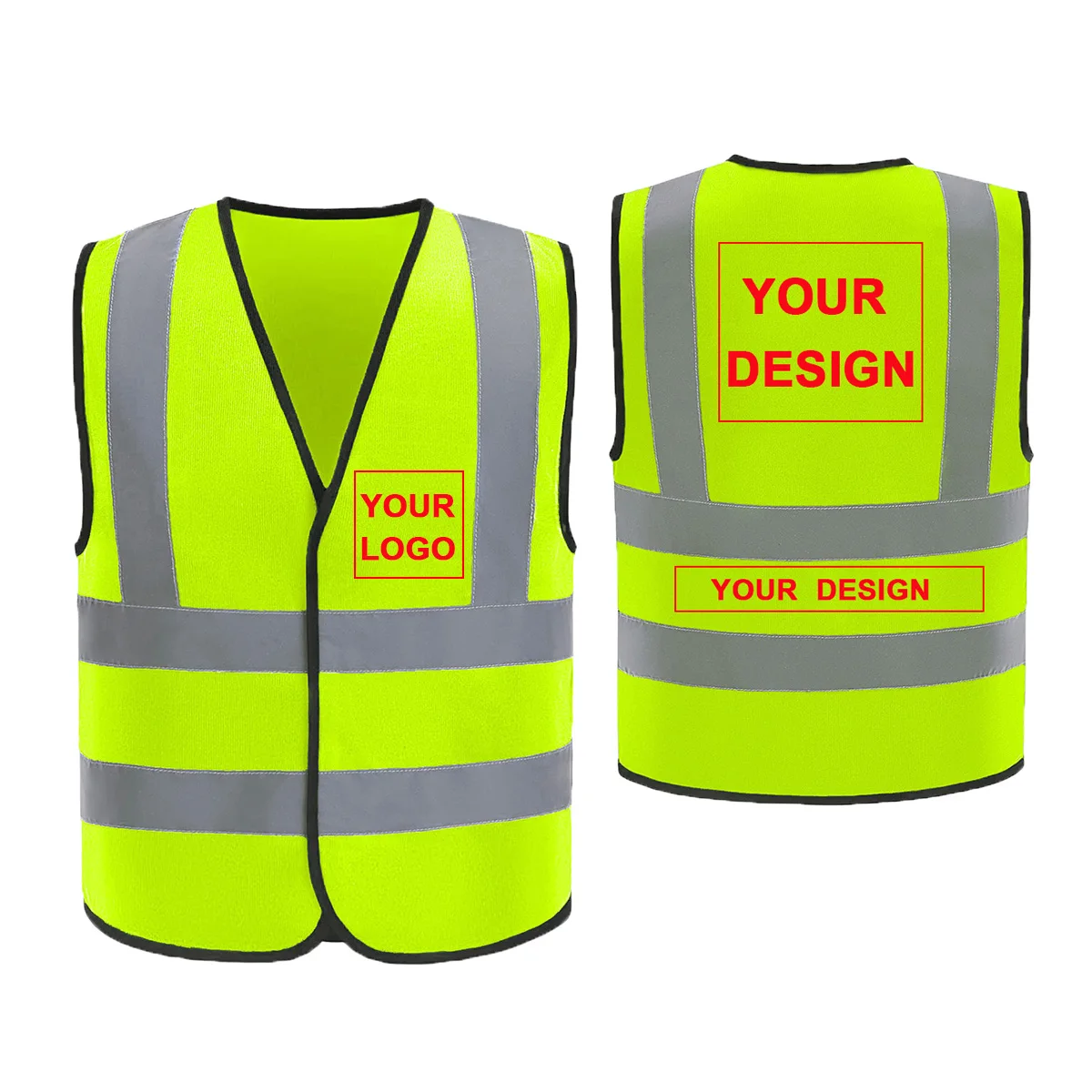 

Safety Vest Breakaway Fluorescent Reflective High Visibility Sleeveless Adults Neon Workwear Construction Traffic and Volunteer