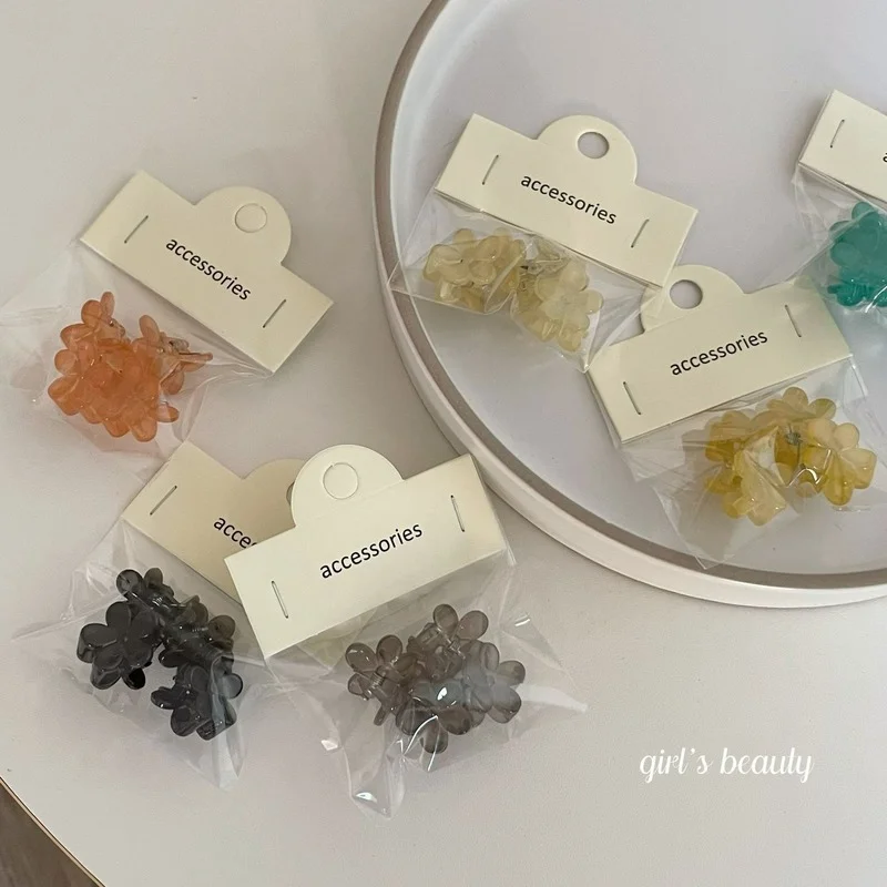 

4 packs ~ color small flower plate hair statue grab clip suit ponytail broken hair clip hair accessories headgear female clip
