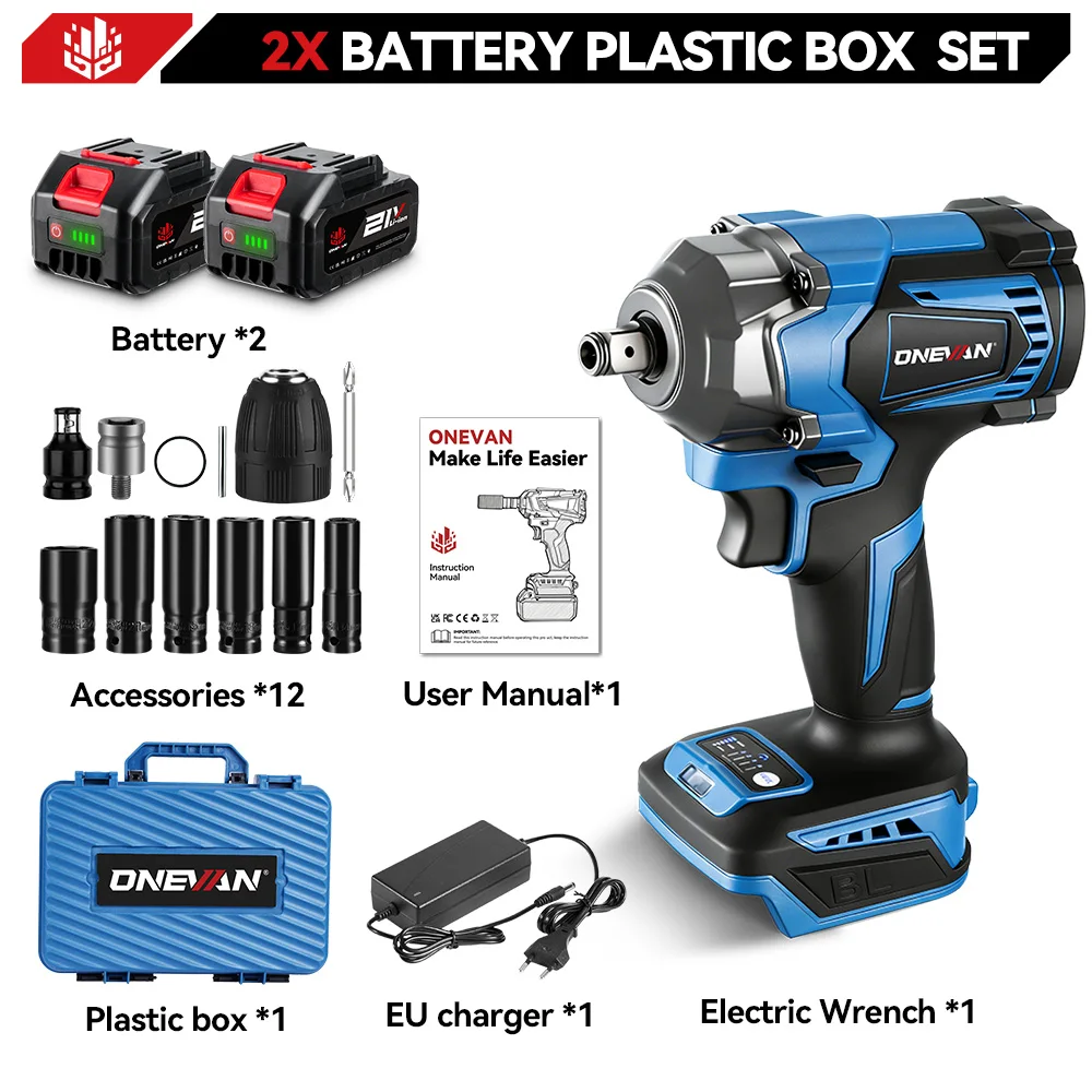 

ONEVAN 1200 Нм аккумуляторный ударный гайковерт 1/2 дюйма для Makita 18 В