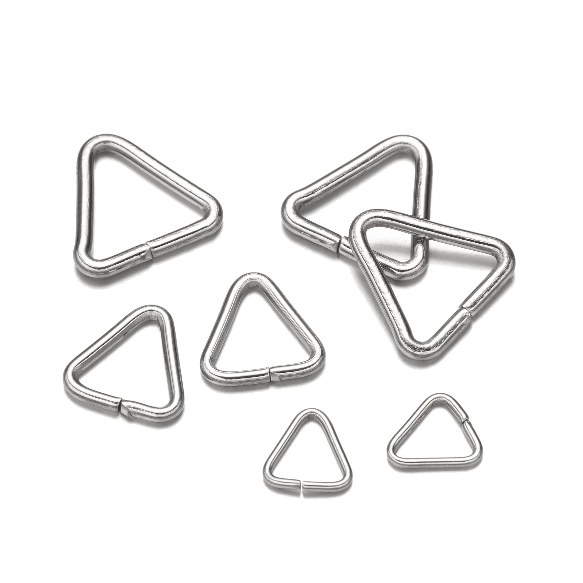 

Треугольное открытое соединительное кольцо D-образной формы из нержавеющей стали для поделок, соединители, подвески, серьги, шармы, аксессуары для изготовления ювелирных изделий, 100 шт./партия