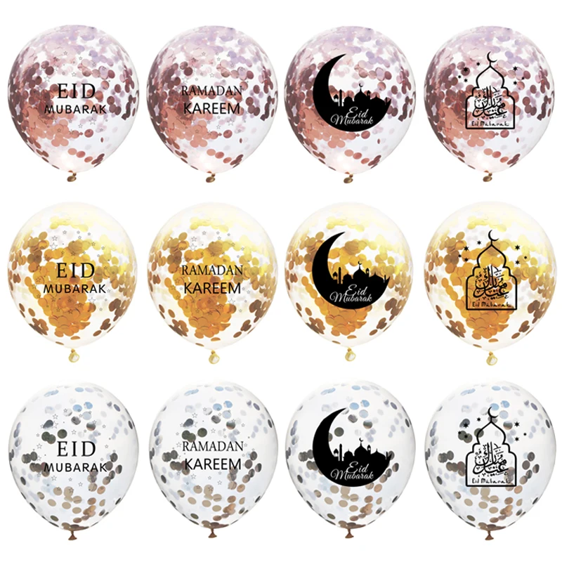 

10pcs Eid Mubarak Balloons Ramadan Kareem Confetti Latex Ballon Globos Ramadan Decoration Muslim Islamic Festival Party Supplies