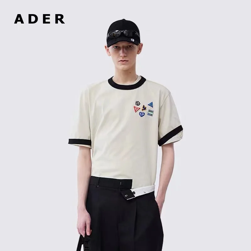 

Рубашка-оверсайз из 100% хлопка с круглым вырезом и вышивкой