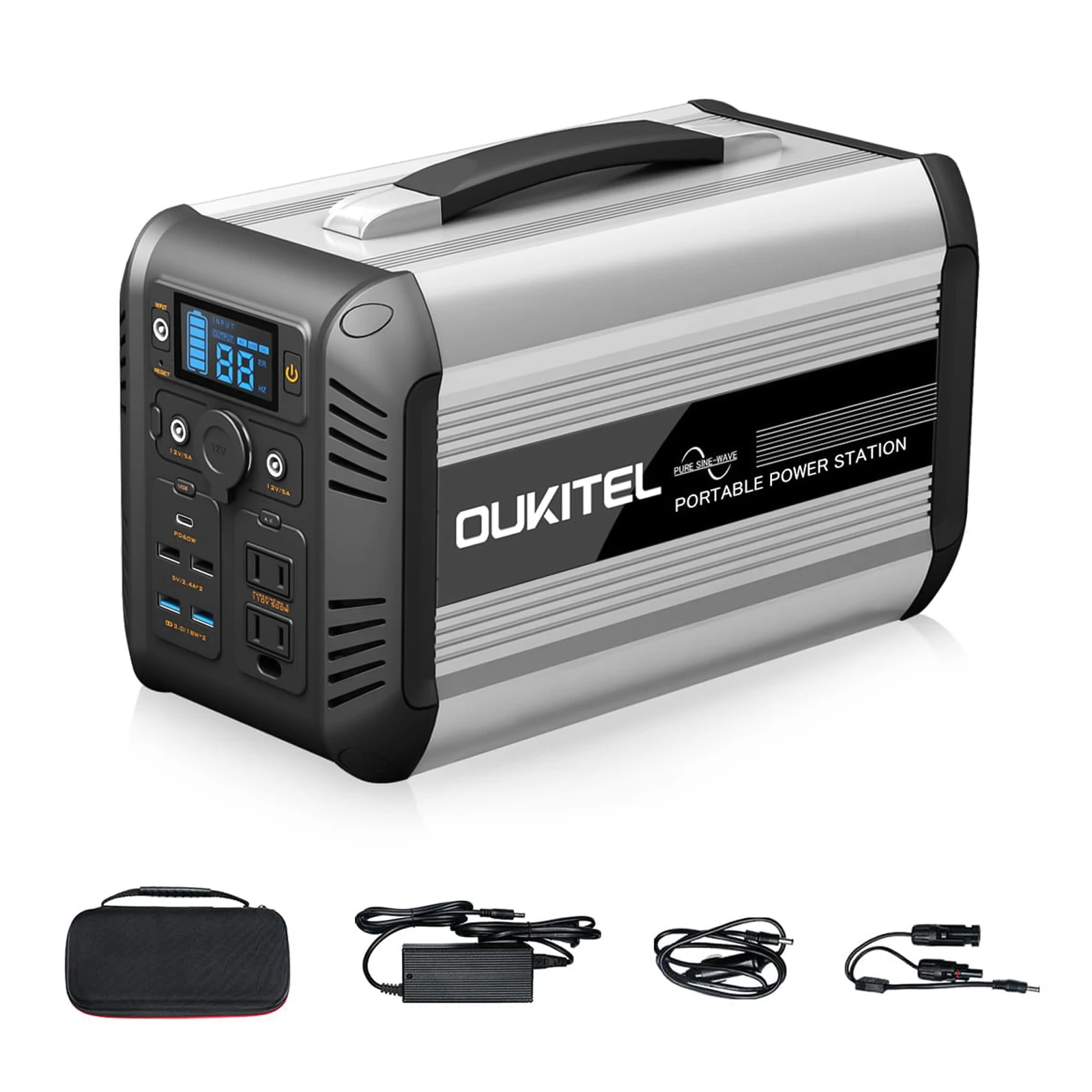 

OUKITEL CN505 Portable Power Station 500W/614.4Wh 12.8V Safe LiFePO4 Solar Power Generator Emergency Battery Backup For Outdoor