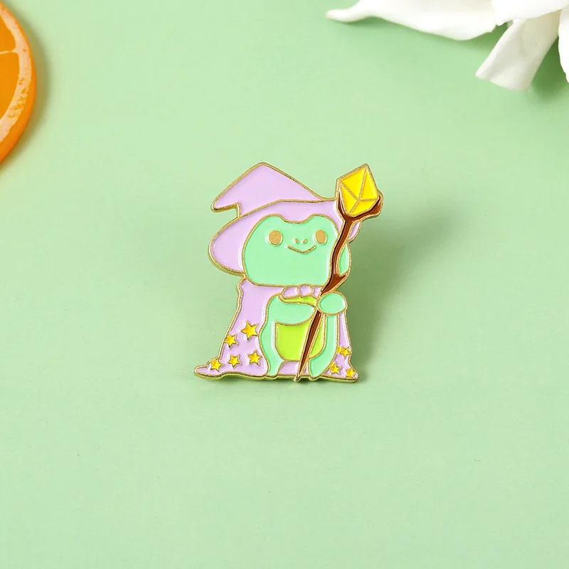 

Dear-you New animal alloy brooch creative cute magic scepter frog shape paint badge bag badge brooch accessories special gift