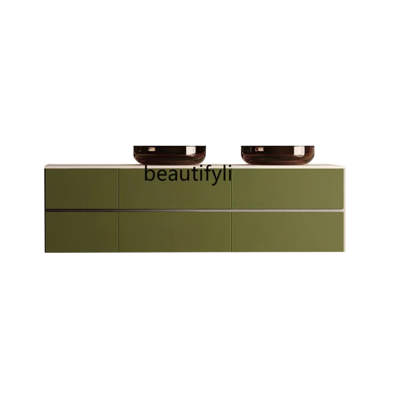 

LBX Bathroom Cabinet Combination Small Apartment Bathroom Stone Plate Integrated Washstand Hand Washing Bathroom Cabinet