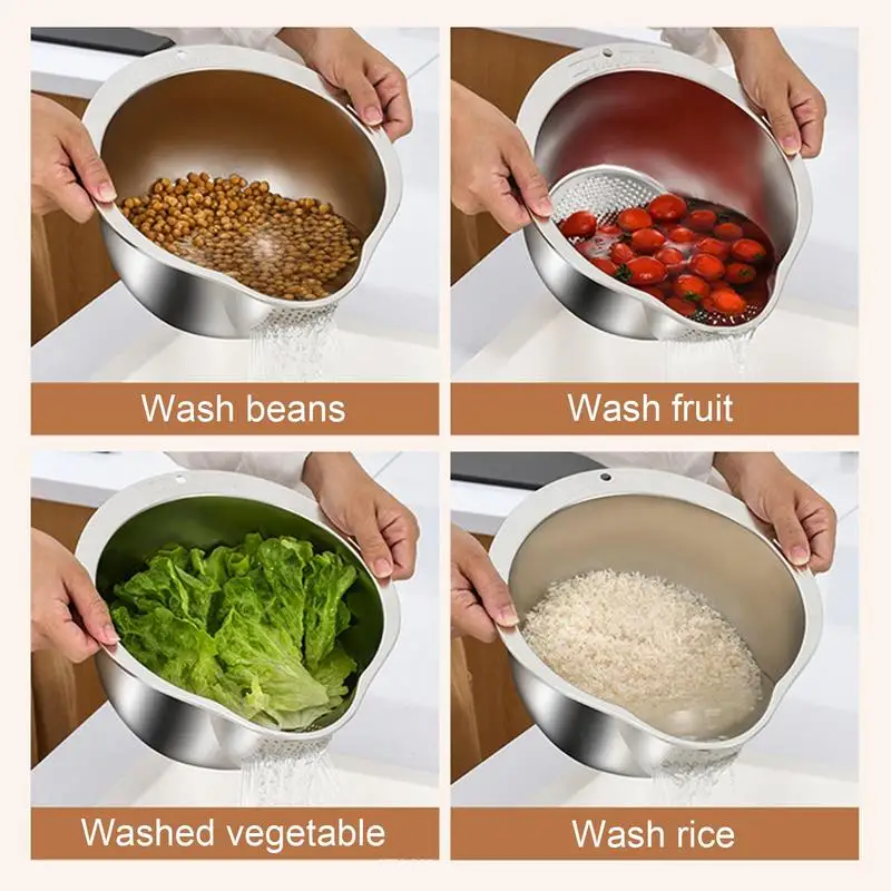

Washer Strainer Bowl Rice Beans Peas Washing Filter Strainer Basket Sieve Drainer Vegetables Basin Basket For Fruits Vegetable