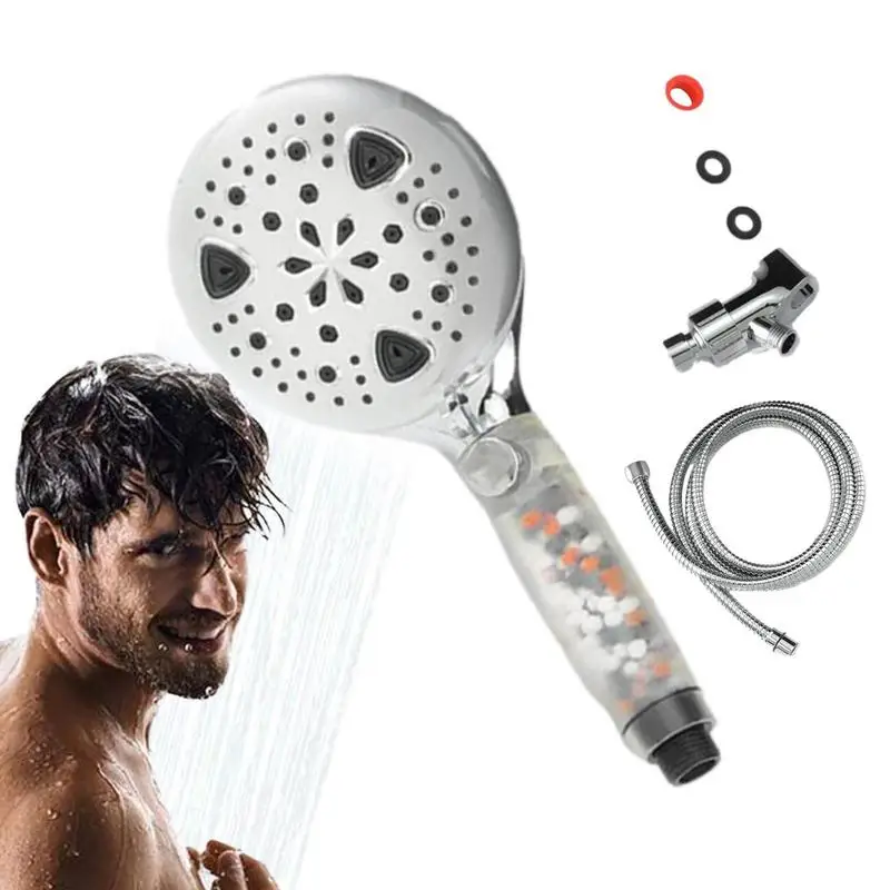 

Hand Held Showerhead Bathroom Shower Spray Head Adjustable Water Saving Shower Head Filtered High Pressure Shower Heads For Gym