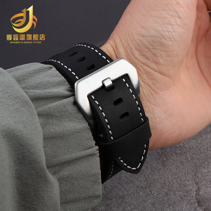 Кожаный ремешок одинаковой ширины для мужских часов толстый женский Panerai PAM111 441