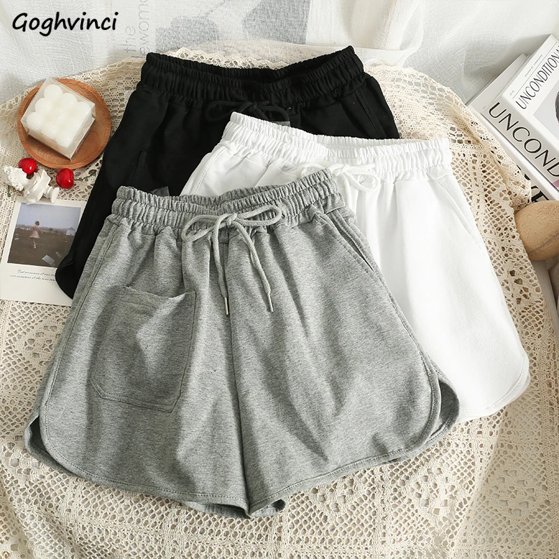

Shorts Women Solid Casual All-match Loose Basic Ins 2022 Summer New Fashion High Waist Office Lady Cozy Breathable Hot Sale Soft