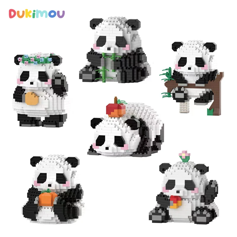 

Original Cute Panda Building Block Model Small Particles Assembly Brick Anime Ornament Educational Kids Toys for Boys Girls Gift