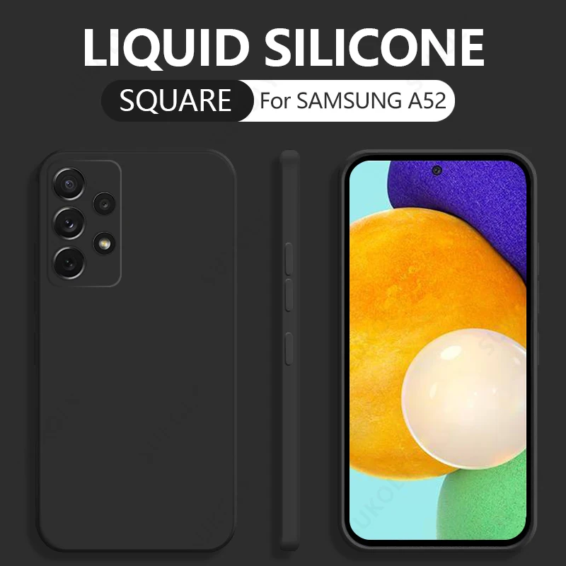 

Square Liquid Silicone Case For Samsung Galaxy A52 A72 A71 A51 S20 FE S21 Ultra S10 Plus A50 A31 A70 A32 A41 A21S S22 Soft Cover