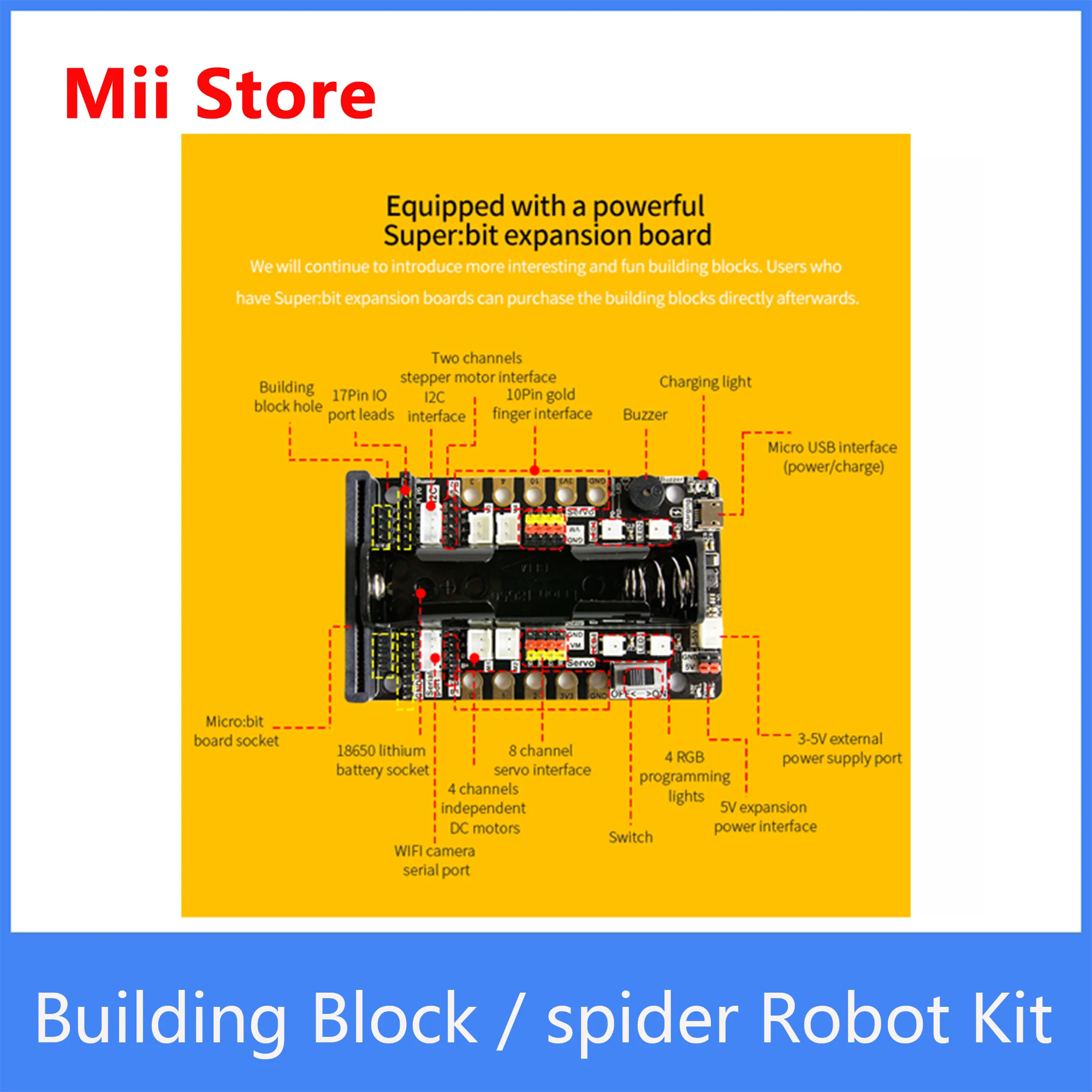 Yahboom Building Block Micro:bit V2 STEM DIY Hexapod robot spider Robot Kit | Компьютеры и офис