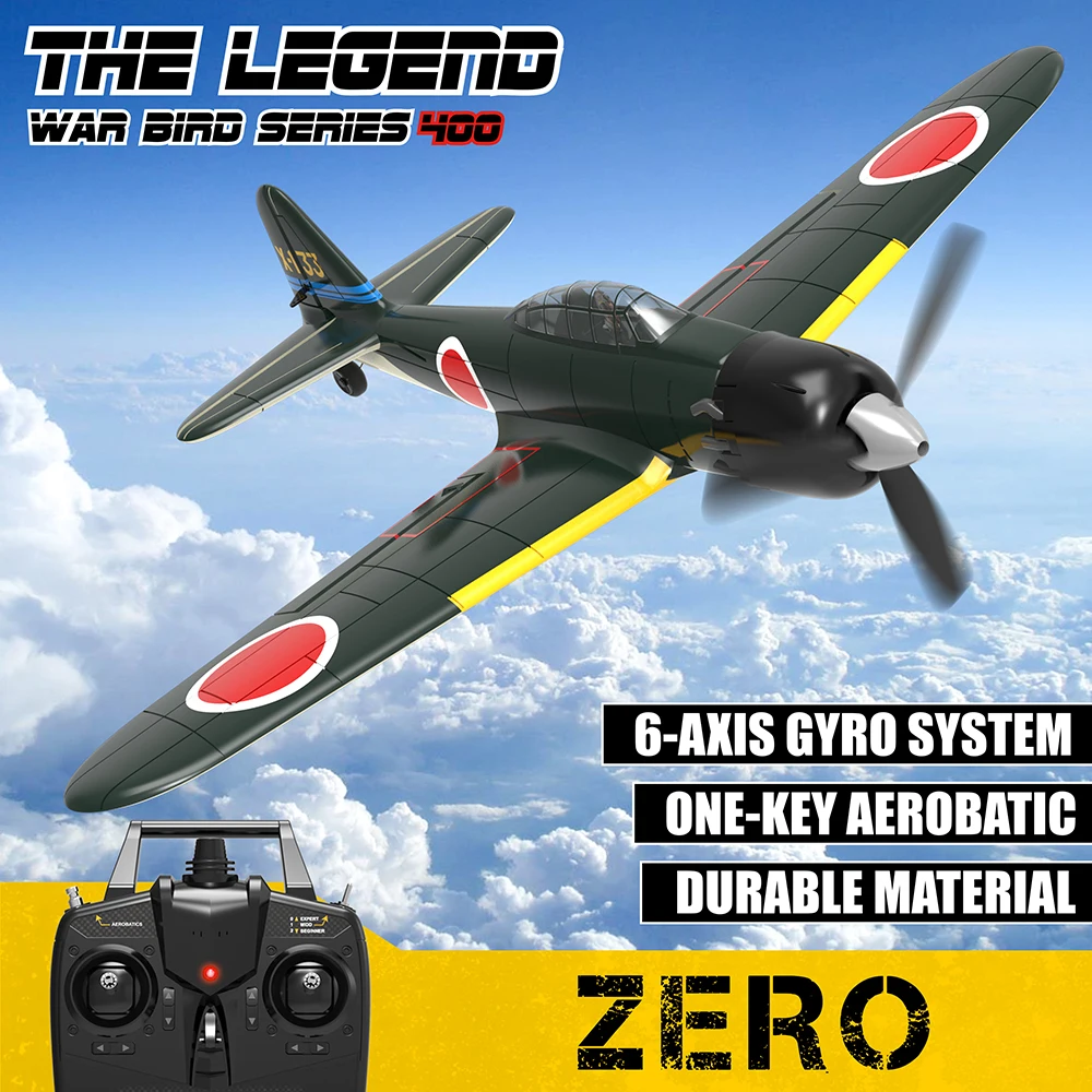 

New Japan Zero RC Plane 2.4G 4CH Remote Control Airplane EPP 400mm Wingspan 6-Axis Aerobatic RC Fighter 761-15 RTF Plane Toys