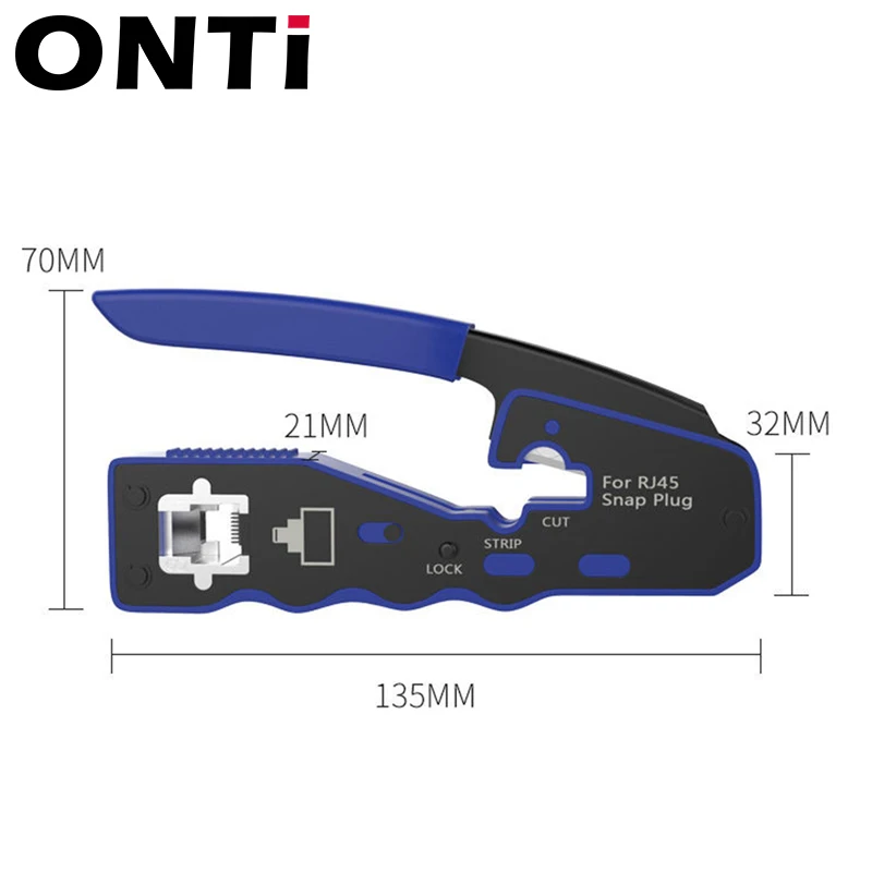 Обжимной инструмент ONTi RJ45 для обжима Cat8/7/6/5 Cat5e Коннектор с сменным лезвием Ethernet