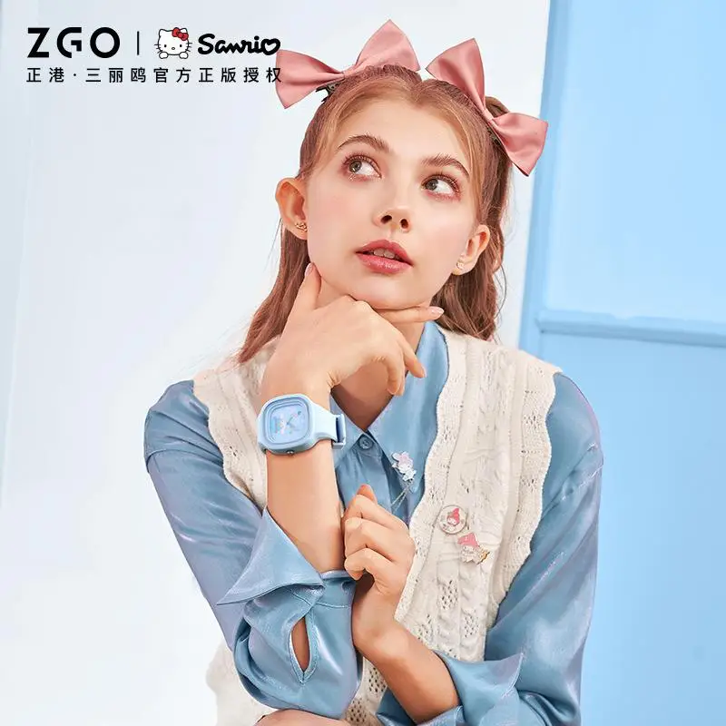 Милые часы Hellokittys Sanrioed с мимелоди Kuromi Cinnamoroll Мультяшные милые светящиеся