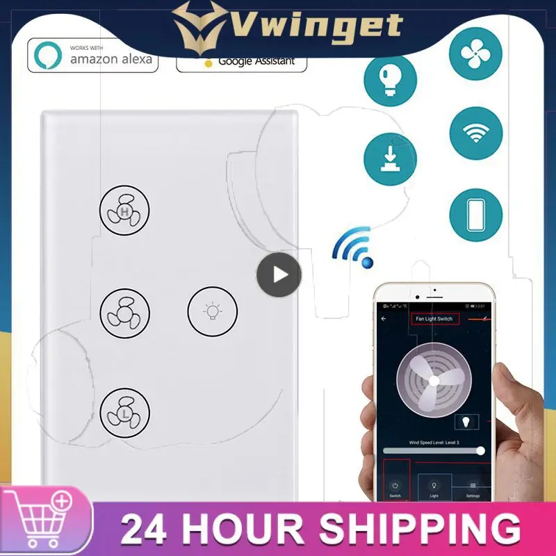 

CORUI WIFI Tuya Smart Light Fan Switches Digital Adjustable Fan Switch Manual Touch Switch Support Smart Life Alexa Google Home