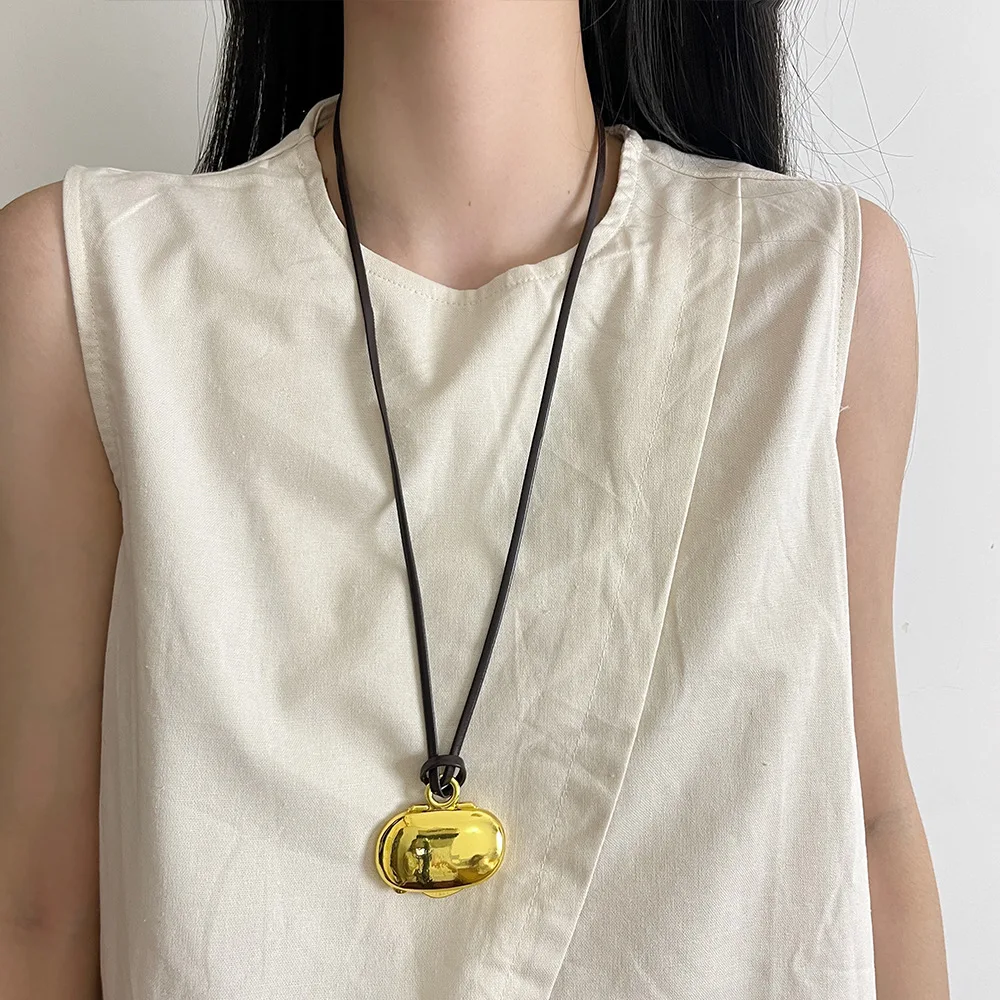 2024 новое ретро длинное золотое ожерелье в виде сокровищ лунного света