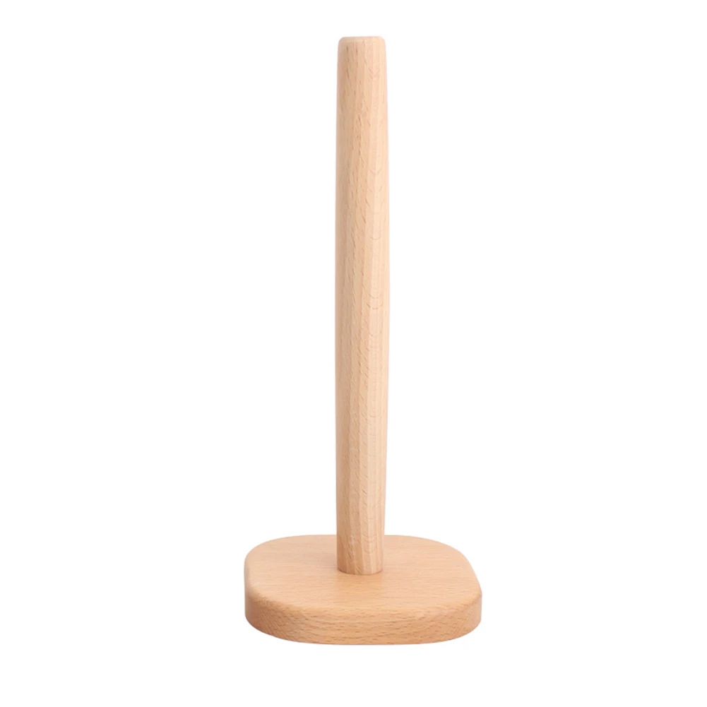 

Wooden Beech Roll Paper Towel Stand Holder Organizer Durable Kitchen Tools Storage Rack Round