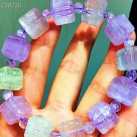 natural purple kunzite quartz bracelet 11 8mm clear cube beads cat eye women men kunzite beads rare powerful aaaaaa