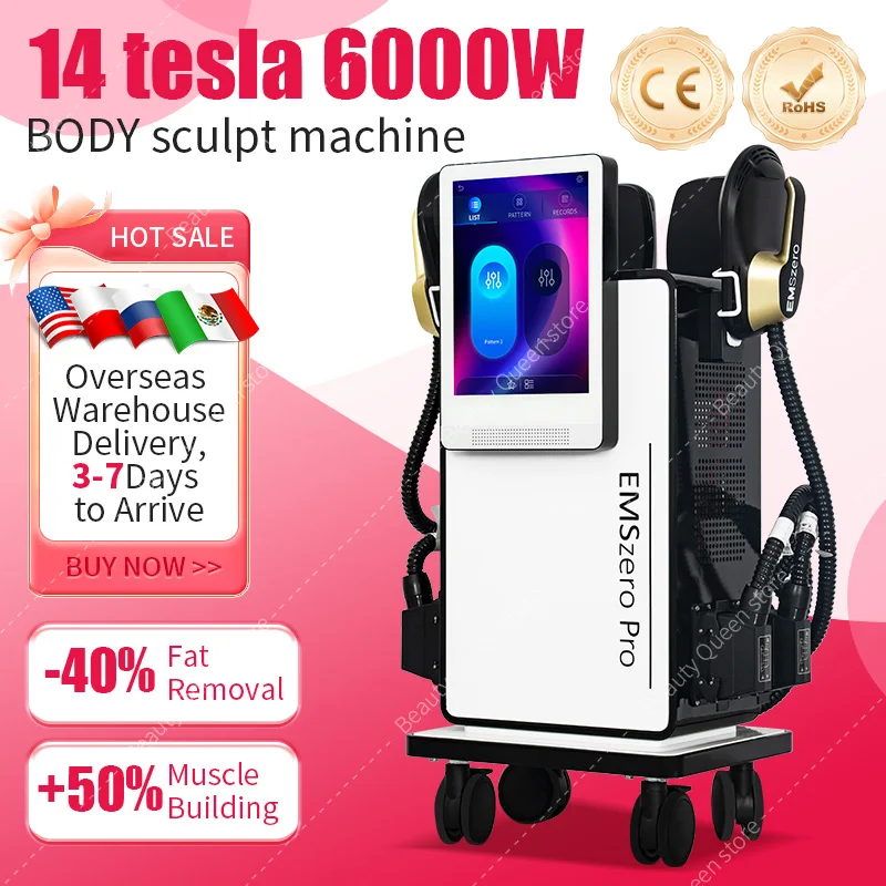 EMSzero 15Tesla 6500w NEO Body Slimming Nova Fat Burning Muscle EMS Sculpting Electromagnetic Stimulate Sculpt Therapy Machine