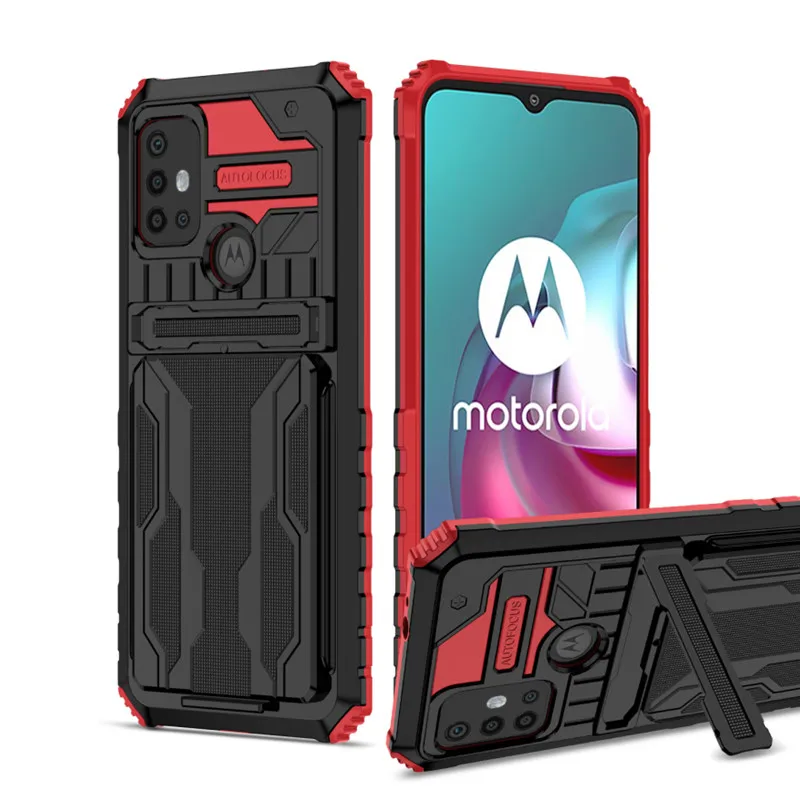 

Armor Protect Case for Motorola Moto G10 G30 G20 G9 Plus G Power Stylus 5G 2021 Military Grade Bumpers Slot Card Kickstand Cover